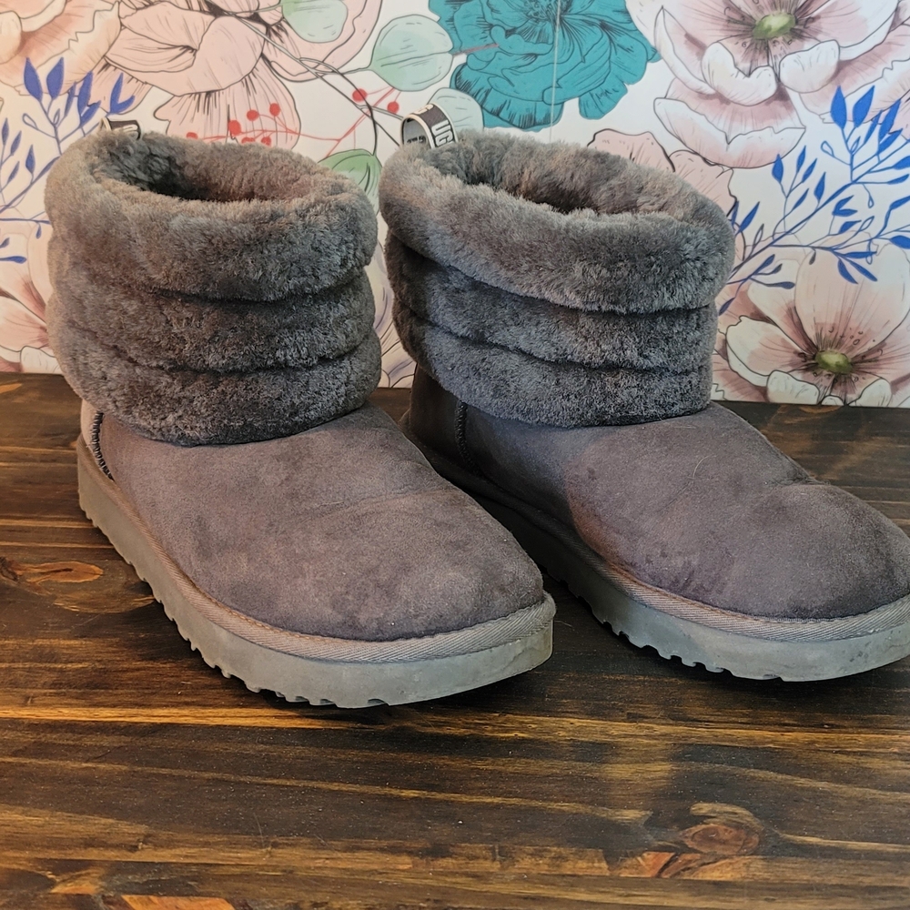UGG Women's Charcoal Fur-Lined Boots